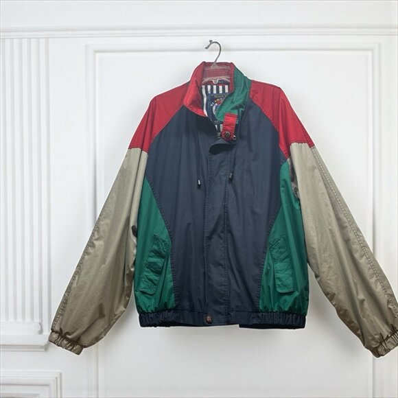 VTG Members Only Color Block  Windbreaker Jacket Size 2XL Tall Marine Ware - Picture 1 of 14